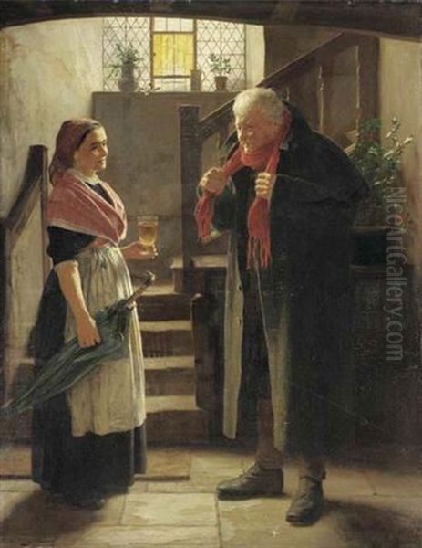 Keeping Out The Cold Oil Painting by James Hayllar