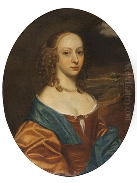 Portrait Of A Lady With Ringlets Oil Painting by John Hayls
