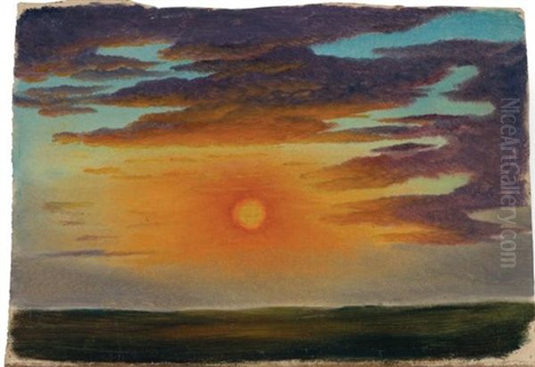 Sunset Oil Painting by William Jacob Hays