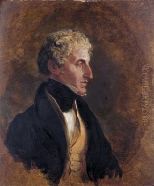 Portrait Of A Charles Elphinstone Fleming, M.p. Oil Painting by George Hayter