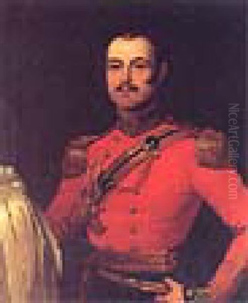 Portrait Of Lt. Col. John Townshend Wearing Uniform Oil Painting by George Hayter