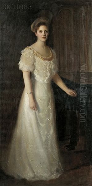 Portrait Of Irene (nee Sweet) Dutcher Of Hopedale, Massachusetts Oil Painting by Arthur Merton Hazard