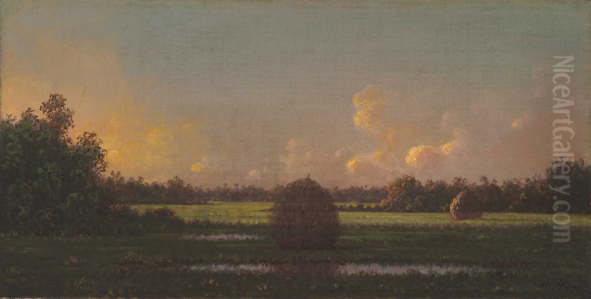 Haystacks Oil Painting by Martin Johnson Heade