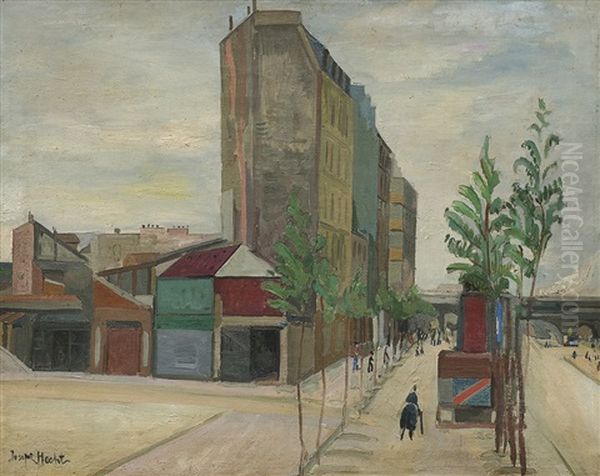 Boulevard Eegar Quintet In Paris Oil Painting by Joseph Hecht