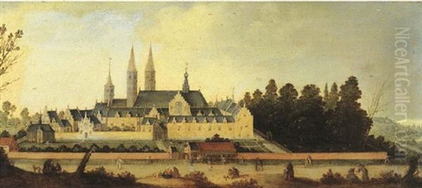 A View Of Egmond Abbey Oil Painting by Nicolaes van der Heck