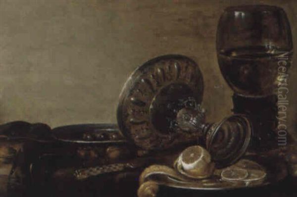 Vidrocome, Coupe Argent, Assiette De Fruits Oil Painting by Willem Claesz Heda