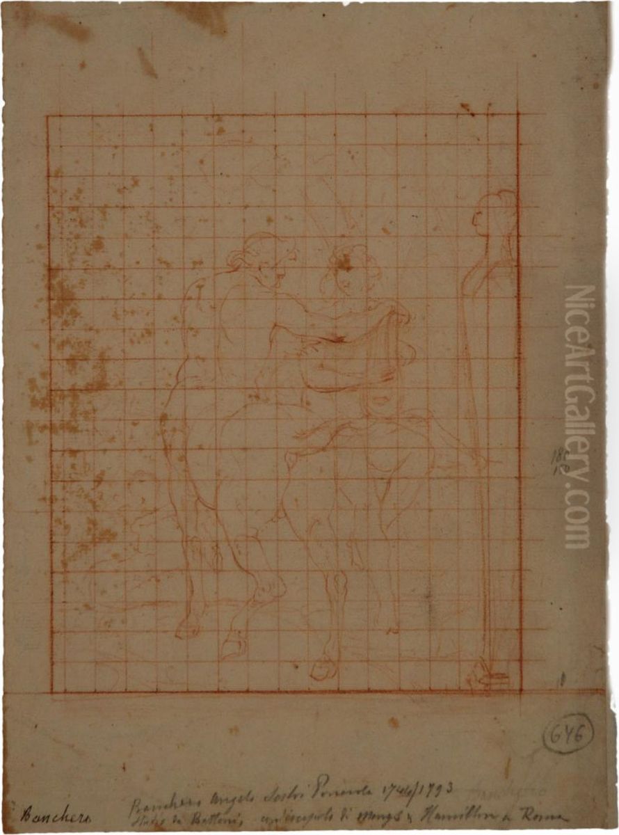 Centauro E Ninfa Oil Painting by Angelo Banchero