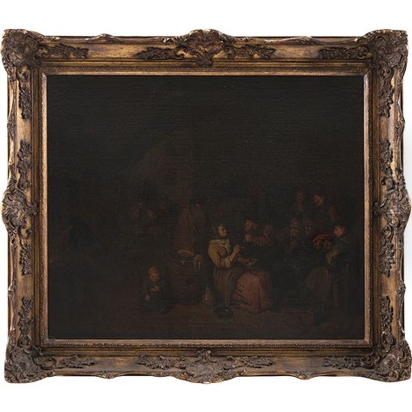 Smokers Oil Painting by Egbert Van Heemskerck