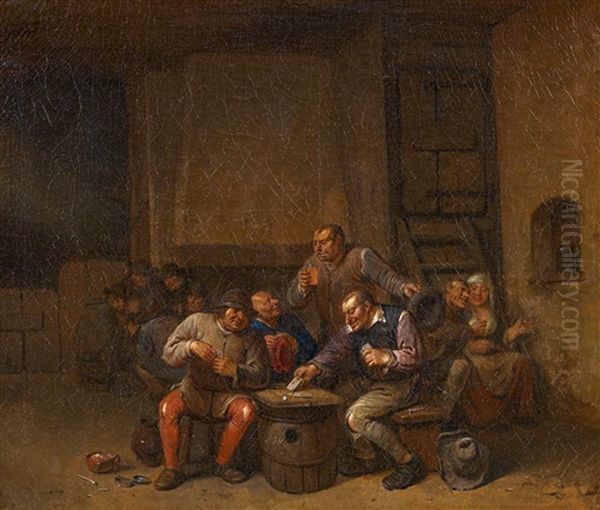 Kartenspieler Oil Painting by Egbert Van Heemskerck