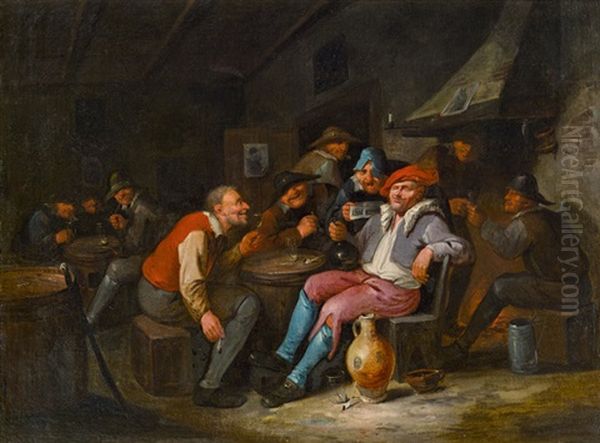 Bauern In Der Schenke Oil Painting by Egbert Van Heemskerck