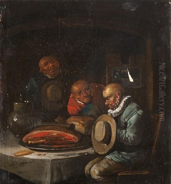 Interieur De Taverne Oil Painting by Egbert Van Heemskerck