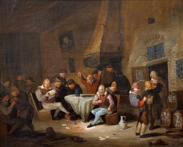 Scene From The Tavern Oil Painting by Egbert Van Heemskerck