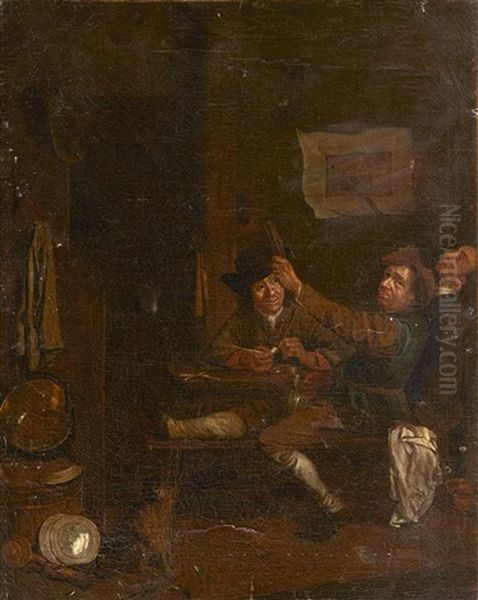Scene De Taverne Oil Painting by Egbert Van Heemskerck