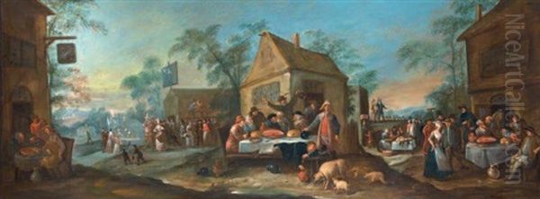 Rejouissances Villageoises Oil Painting by Egbert Van Heemskerck