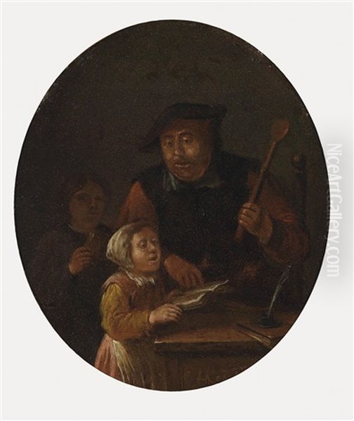 Die Gesangsstunde Oil Painting by Egbert Van Heemskerck