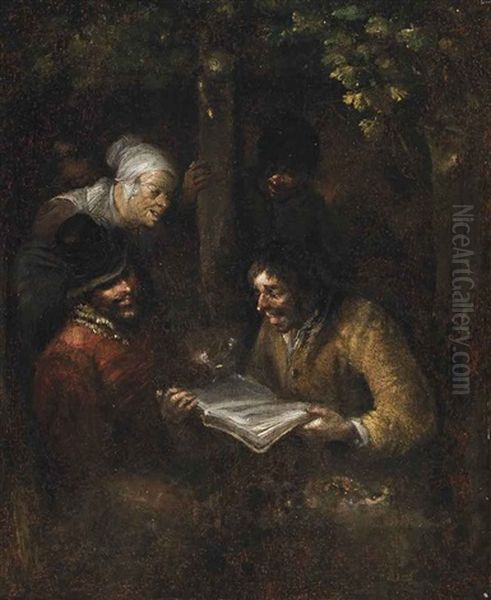 Peasants Singing Oil Painting by Egbert Van Heemskerck