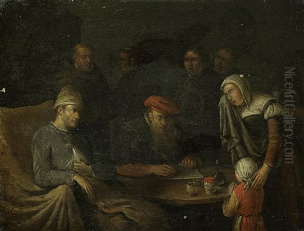 The Tax Collector Oil Painting by Egbert Van Heemskerck