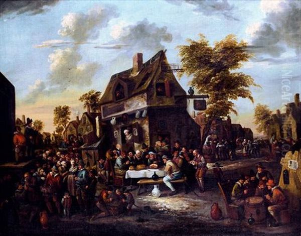 Fete Villageoise Oil Painting by Egbert Van Heemskerck