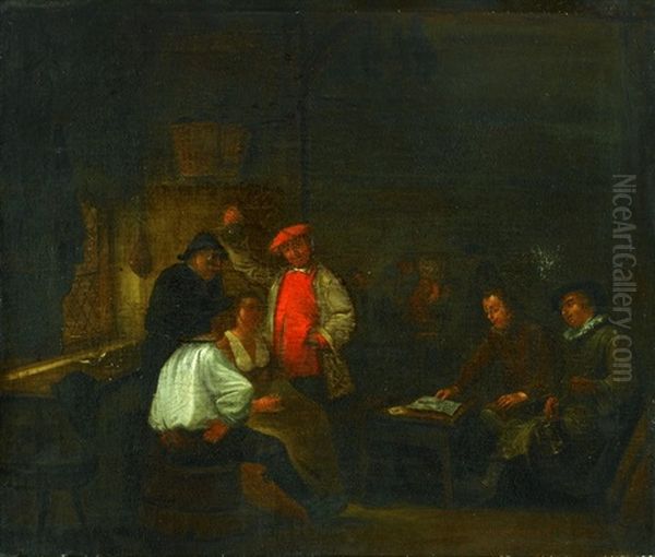 Wirtshausszene Oil Painting by Egbert Van Heemskerck