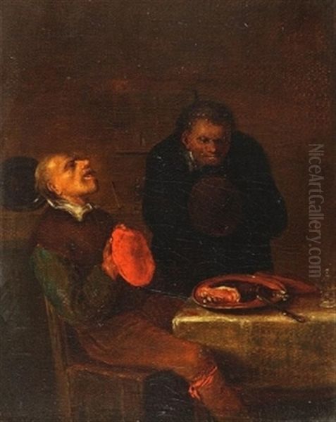 In Der Art Von - Zwei Bauern Im Wirtshaus Oil Painting by Egbert Van Heemskerck
