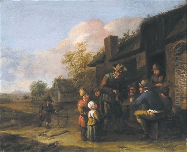 Tafereel Bij Een Hoeve Oil Painting by Egbert Van Heemskerck
