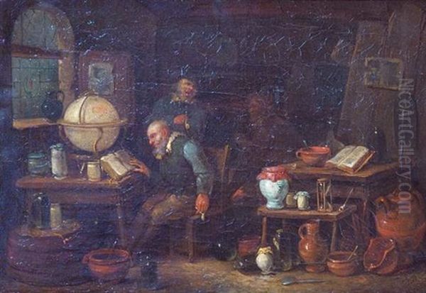 L'apothicaire Dans Son Officine Oil Painting by Egbert Van Heemskerck