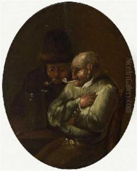 Rauchende Bauern Oil Painting by Egbert Van Heemskerck