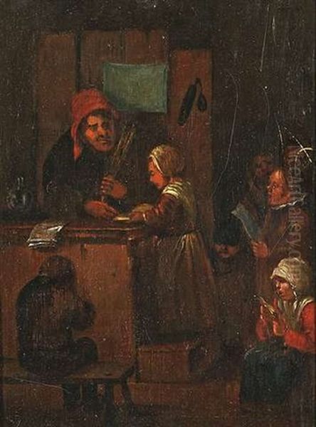 Die Schulstunde Oil Painting by Egbert Van Heemskerck
