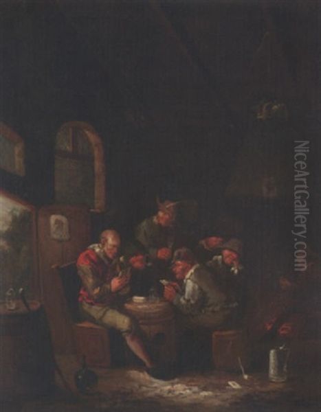 Schenkenszene Oil Painting by Egbert Van Heemskerck