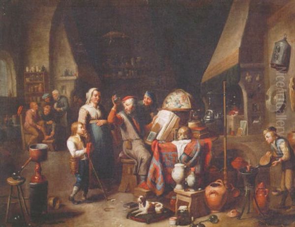 Interior Hos Lard Man Oil Painting by Egbert Van Heemskerck