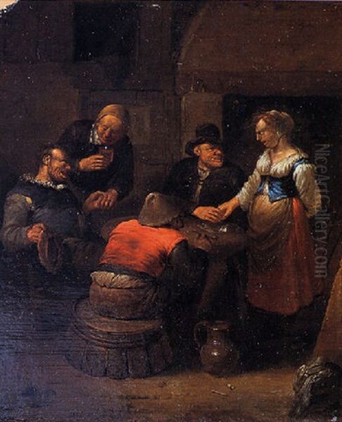 Vrolijk Gezelschap In Een Herberg Oil Painting by Egbert Van Heemskerck