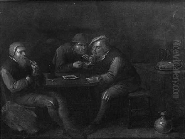 Fumeurs A L'auberge Oil Painting by Egbert Van Heemskerck