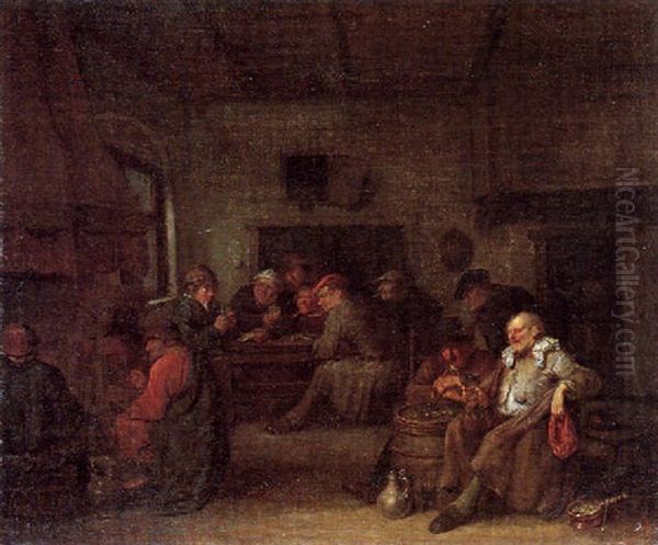 In Der Taverne Oil Painting by Egbert Van Heemskerck