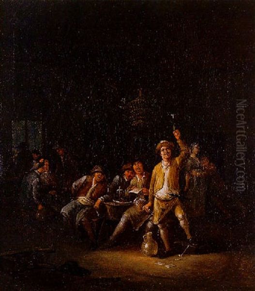 Scene De Cabaret Oil Painting by Egbert Van Heemskerck