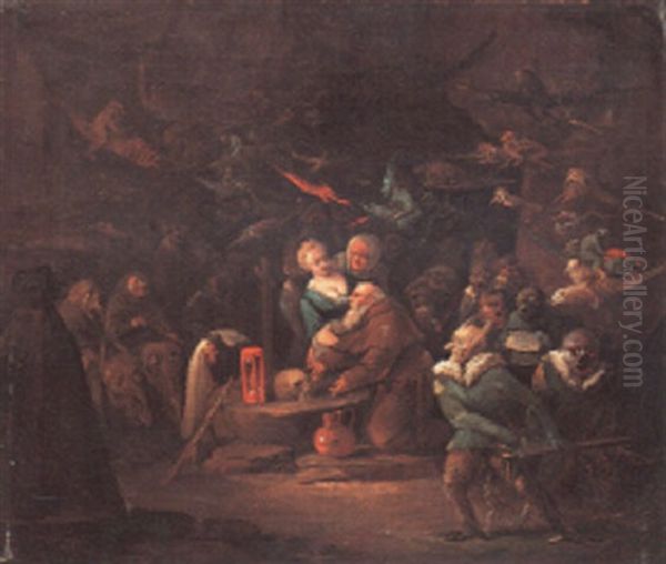 The Temptation Of Saint Anthony Oil Painting by Egbert Van Heemskerck