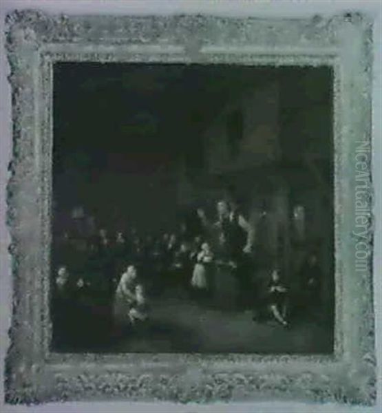 A Schoolroom Oil Painting by Egbert Van Heemskerck