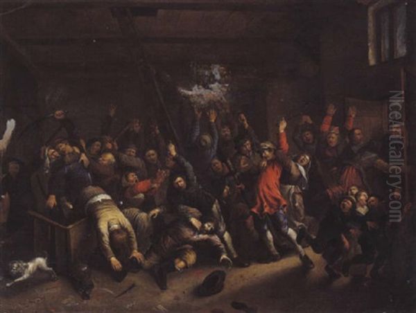 Scene De Rixe Oil Painting by Egbert van Heemskerck the Younger