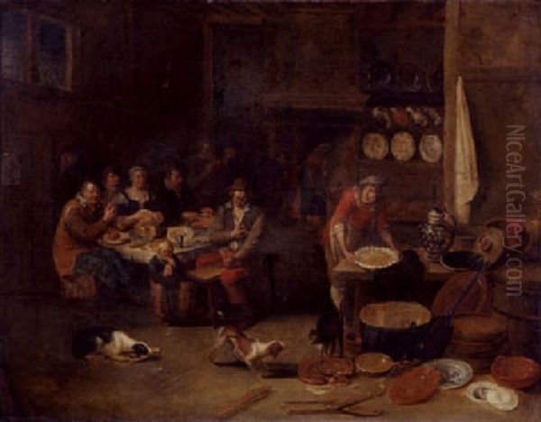 Tavern Scene Oil Painting by Egbert van Heemskerck the Younger