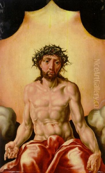 Christ The Man Of Sorrows Oil Painting by Maerten Jacobsz van Heemskerck