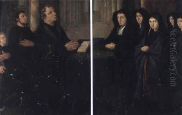 Kyrkointerior Med Bedjande Oil Painting by Maerten Jacobsz van Heemskerck