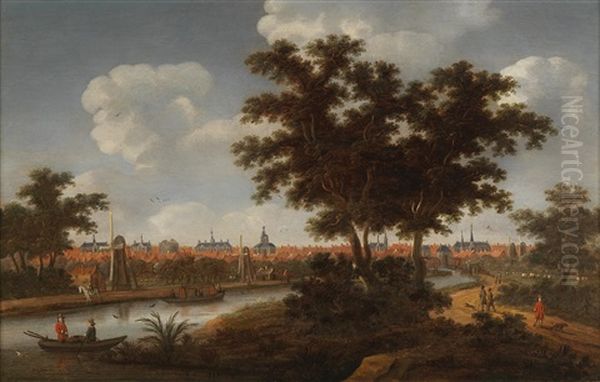 A View Of Leiden Oil Painting by Thomas Heeremans