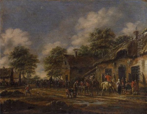 Belebte Dorfstrase











Belebte Dorgstrase Mit Einem Wirtshaus Vorne Rechts, Vor Dem Reiter Halt Machen Oil Painting by Thomas Heeremans