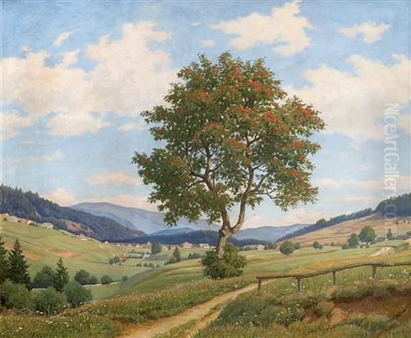 Bernauer Landschaft Oil Painting by Julius Heffner