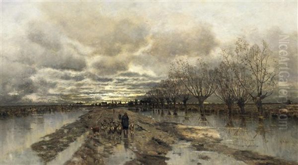 Abendliche Heimkehr Oil Painting by Karl Heffner