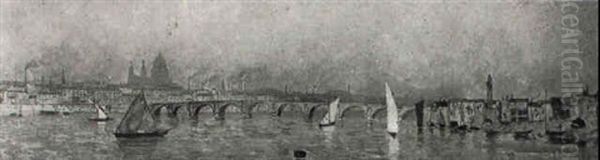 Blackfriars Bridge, London Oil Painting by Karl Heffner