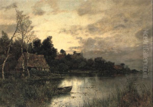 A Summer's Evening At Mecklenburg Oil Painting by Karl Heffner