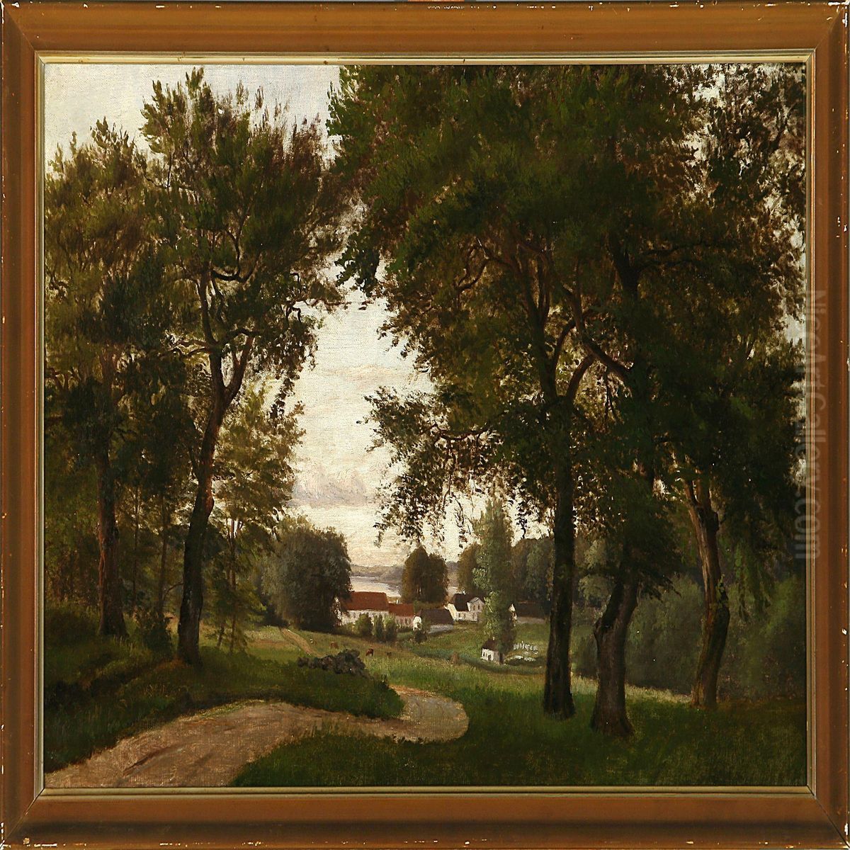 Overlooking Bagsvaerd Lake Oil Painting by Vilhelmine Maria Bang