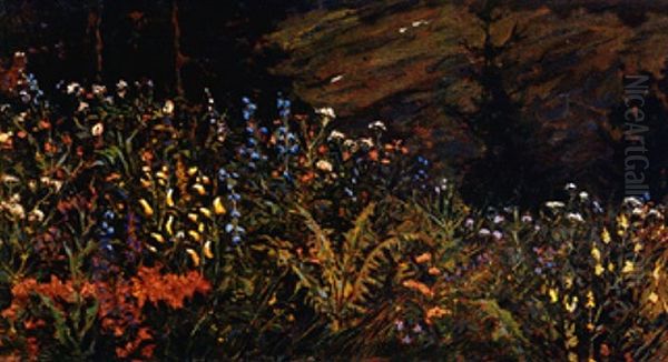 Bluhende Bergwiese Oil Painting by Hans Von Heider