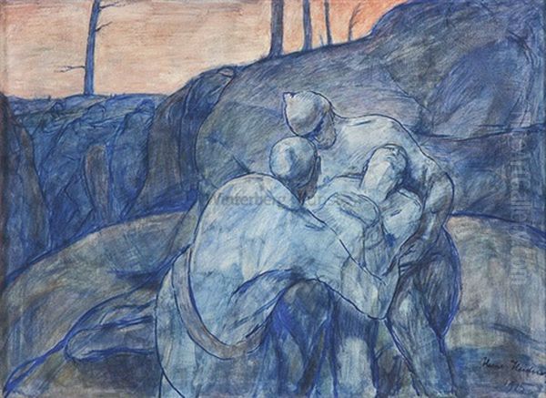 Sterbender Soldat Oil Painting by Heinrich Heidner