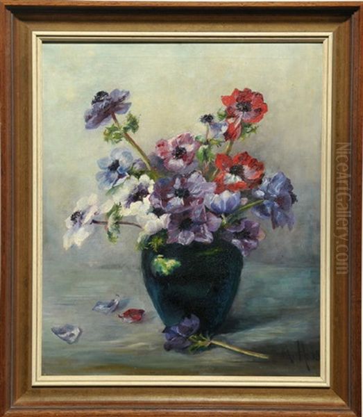 Stilleben Mit Sommerblumen In Einer Vase Oil Painting by Heinrich Heidner